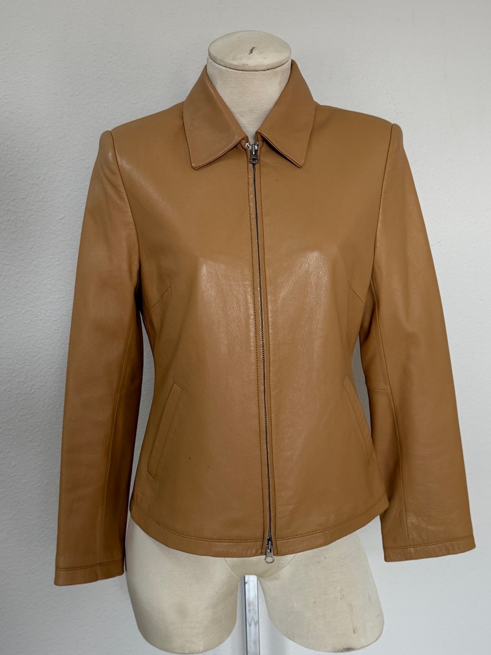 vintage italian leather camel jacket